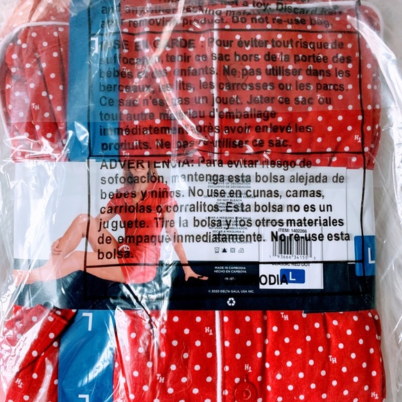 Tommy Hilfiger Red Pajama Set Short PJ Polka Dots - Picture 8 of 14